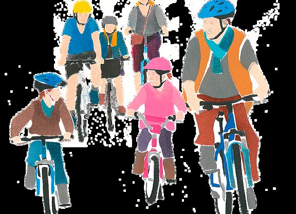 Radfahren Gruppe Illustration